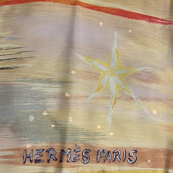 HERMES Feux Du Ciel Scarf - Excellent Condition - RARE/Vintage with Box - Picture 5 of 10